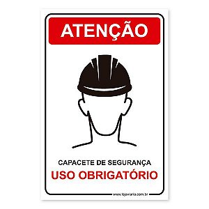 Placa Uso Obrigatório de Capacete de Segurança - 20x30 cm ACM 3 mm