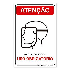 Placa Uso Obrigatório de Protetor Facial - 20x30 cm ACM 3 mm