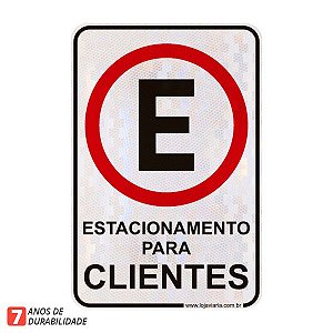 Placa Estacionamento para Clientes - 20x30 cm ACM 3 mm