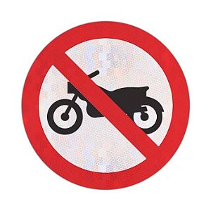Placa Proibido trânsito de motocicletas, motonetas e ciclomotores R-37