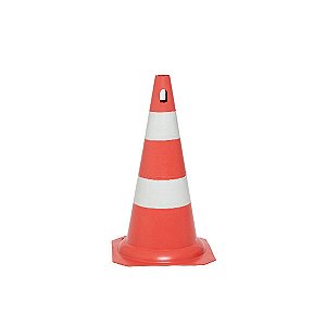 Cone para Sinalização de PVC 50cm - Laranja/Branco