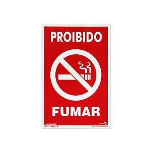 Placa Fotoluminescente Proibido Fumar - 20 x 30 cm