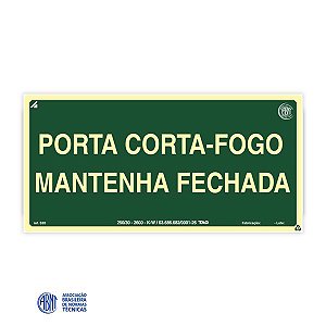 Placa Fotoluminescente - S30 Porta Corta-fogo - 30 x 15 cm