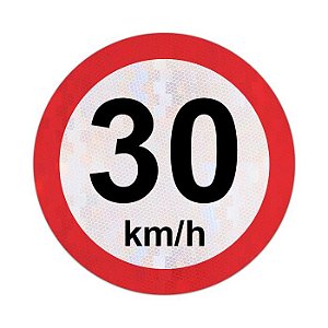 Placa velocidade máxima permitida 30km/h - R-19