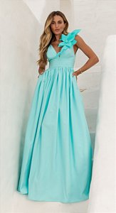 VESTIDO LONGO DECOTE V