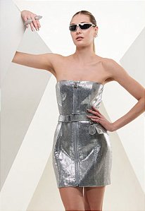 VESTIDO CURTO METALIZADO