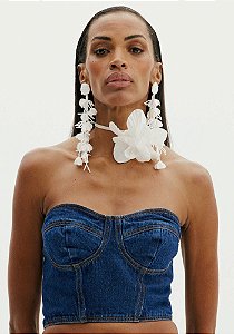 TOP JEANS CORSET CROPPED