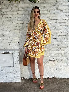 VESTIDO CURTO LENÇO AMAZONIA CHIC