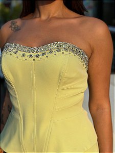 CORSELET DE ALFAIATARIA BORDADO