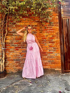 VESTIDO LONGO CINTURA MARCADO