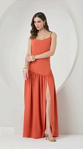 VESTIDO LONGO ALÇAS BORDADAS
