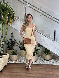 VESTIDO MIDI ALÇA METAL