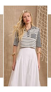CAMISA CROPPED COMPOSE LISTRAS