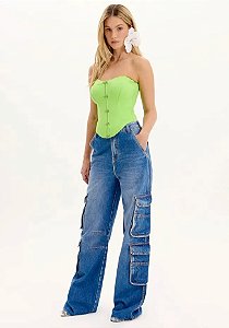 CALÇA JEANS FULL LENGTH HIGH