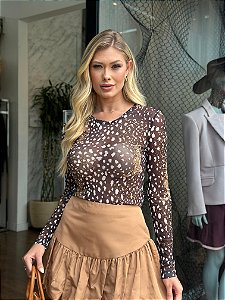 BLUSA DE TULE LEOPARD