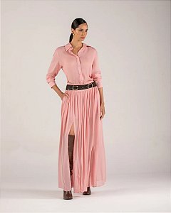CONJUNTO CAMISA E SAIA FENDAS CREPE DE VISCOSE
