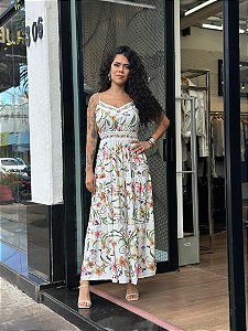 VESTIDO LONGO VESTIDA DE FLOR