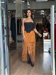 BLUSA JEANS CORSET SEM ALÇA