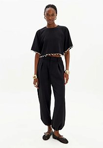 BLUSA CROPPED MANGA CURTA