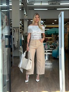 BLUSA DE TULE OMBRO A OMBRO PAISLEY