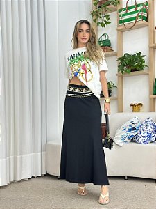 TSHIRT MEDIA CORDAS E AVES COLORIDAS