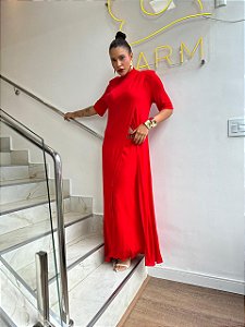 CONJUNTO BLUSA TRANSPASSE E SAIA LONGA