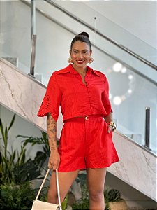 SHORT ALFAIATARIA CINTURA ALTA