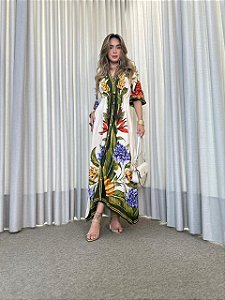 VESTIDO CROPPED LENCO TROPICAL