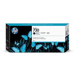 Cartucho de Tinta HP 730 Preto Fosco P2V71A | Plotter HP T1600 T2600 T1700 | Original 300ml