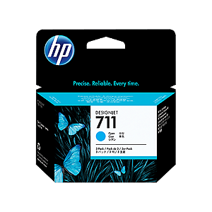 Cartucho de tinta HP 711 Ciano PLUK 29ml (3 unid)