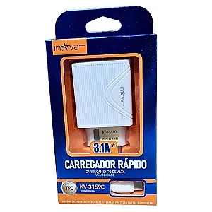 Carregador USB 2 saidas tipo C