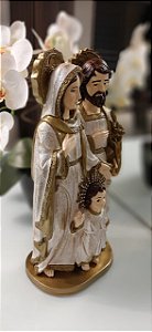 Estátua Sagrada Família Gesso Pintura Exclusiva 40cm