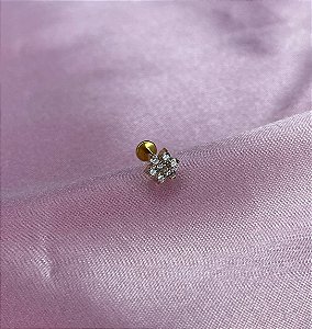 Labret flor M titanio c/ zirconias