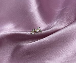 Piercing galho ramo M ouro 18k - 5 zirconias