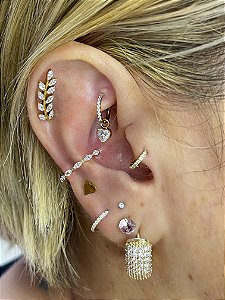 Argola segmentada hélix/ conch navetes titânio