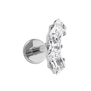 Labret mini cluster square zircônias