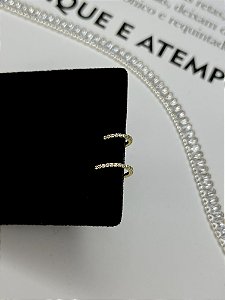 Argola seg cobalto slim c/ zircônia Swarovski