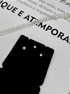 Ponto de luz solitário c/ zirconia Swarovski®