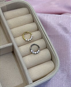 Argola seg daith/septo 5 zircônias