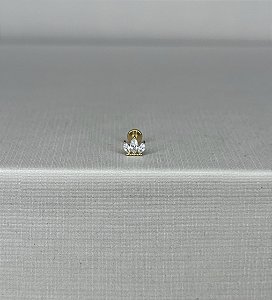 Piercing lbt coroa 3 zircônias titânio