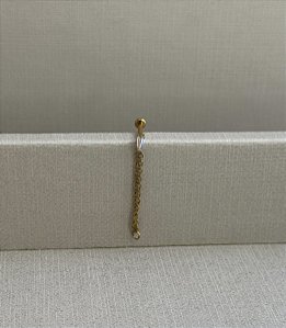 Labret 1 zircônia trapézio c/ corrente titânio