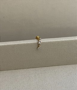 Labret baguete zircônia com pingente