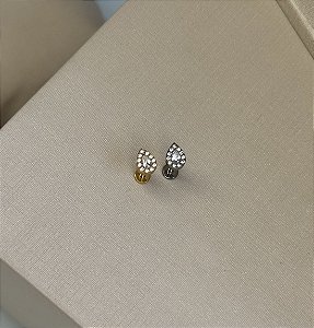 Labret gota cravejado zirconias titanio