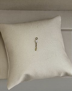 Pingente zircônia navete c/ corrente titânio