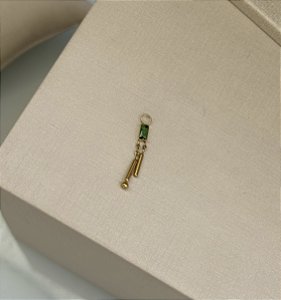 Pingente para piercing zircônia baguete esmeralda