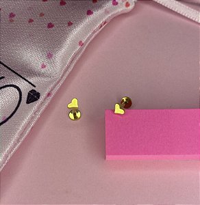 Coração Pvd gold labret