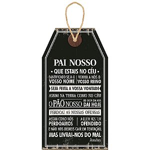 Placa Decorativa Tag Pai Nosso (19x35cm)