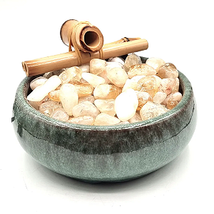 Fonte de Água em Cerâmica com Citrino (14cm)