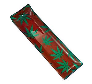 Incensário Régua Canabis em Vidro (22cm)