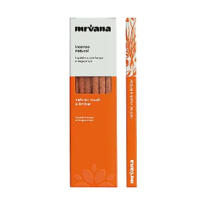 Incenso Natural Vetiver, Musk e Âmbar 100% Natural (9 Varetas)
